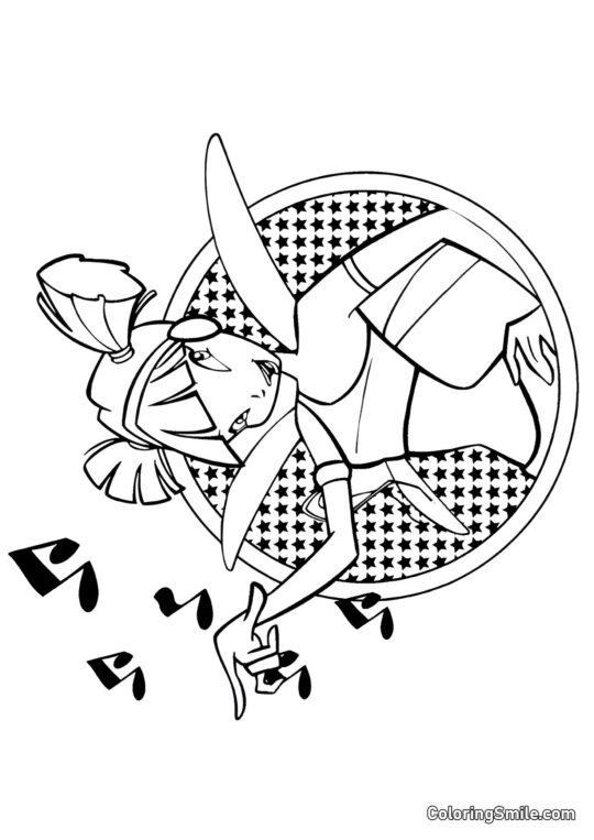 Musa kennt Musik - Ausmalbild