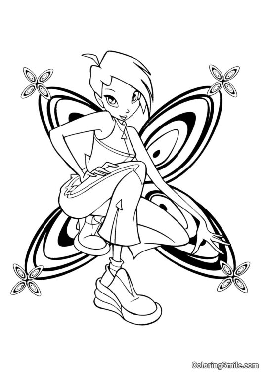 Tecna Schmetterling - Ausmalbild