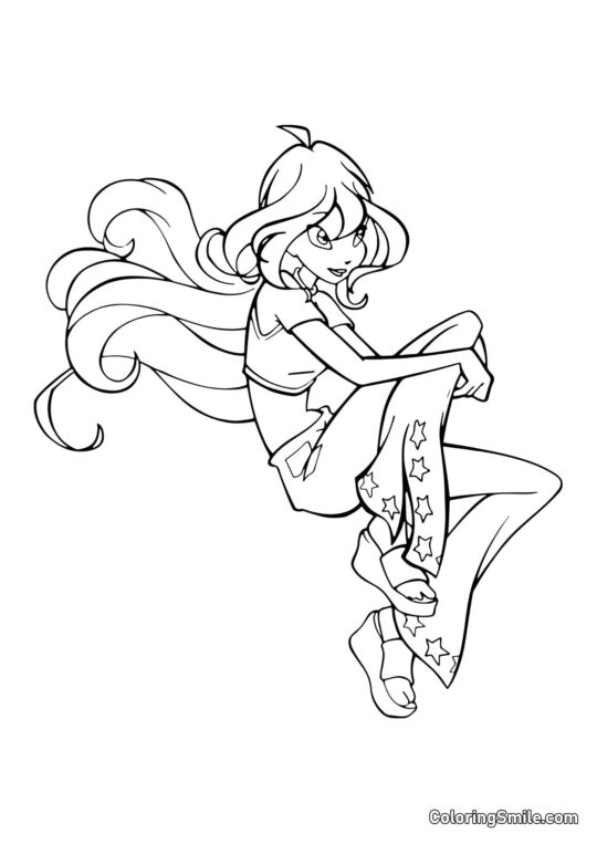 Bloom in Kontemplation - Ausmalbild