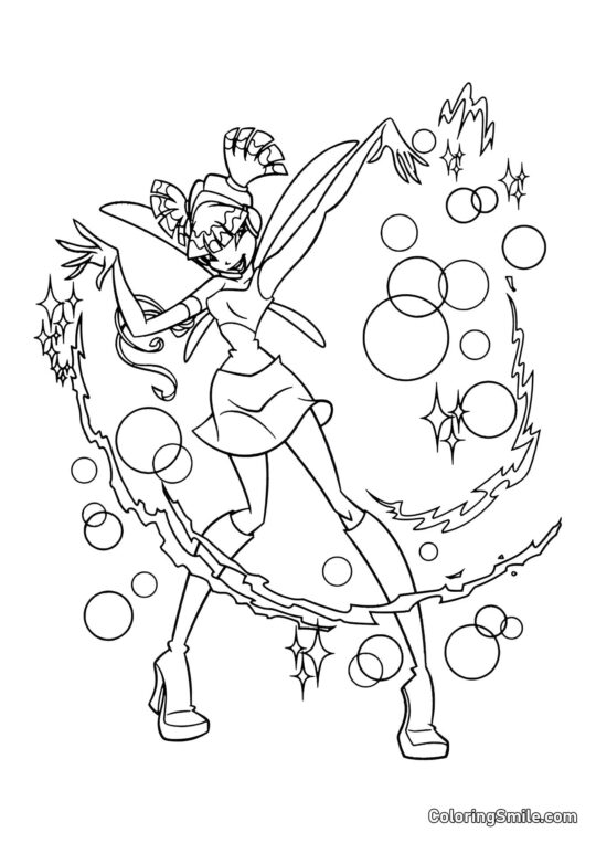 Winx Musa zaubert - Ausmalbild