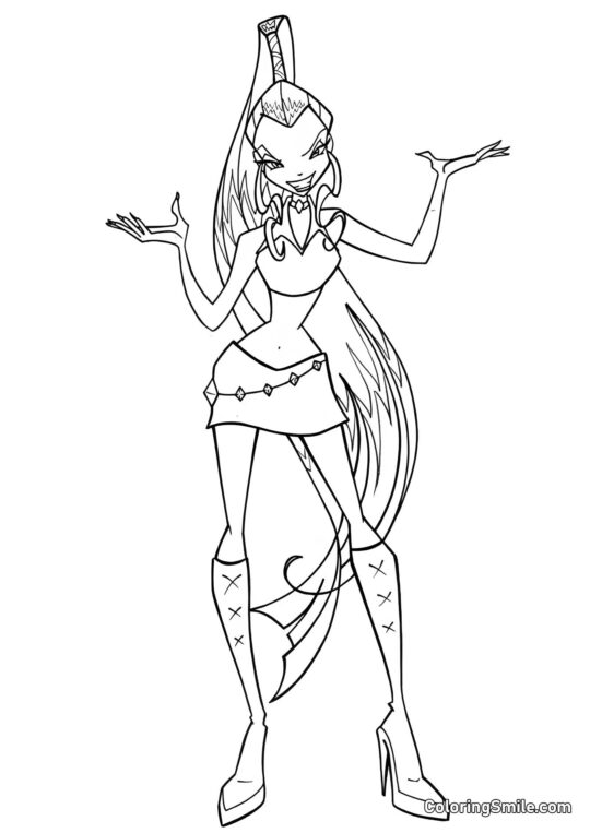 Hexe Trix Icy - Ausmalbild