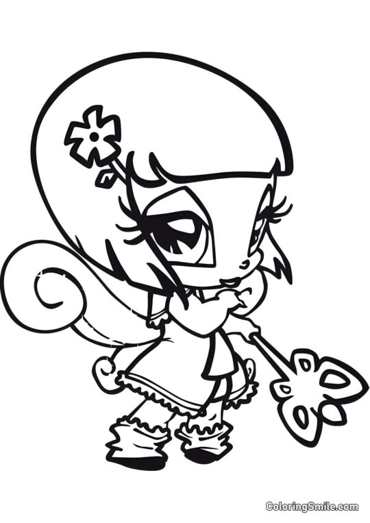 Kleine Fee Lockette - Ausmalbild