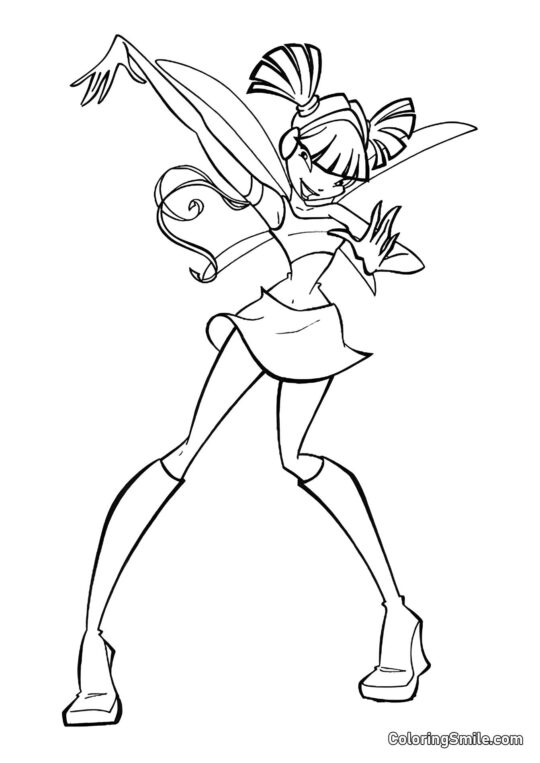 Musa bereitet sich auf das Tanzen vor - Ausmalbild