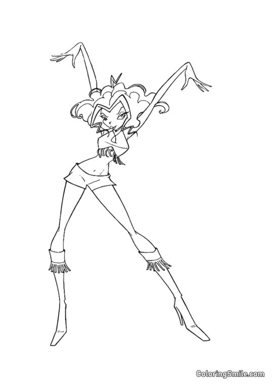 Hexe Trix Stormy - Ausmalbild