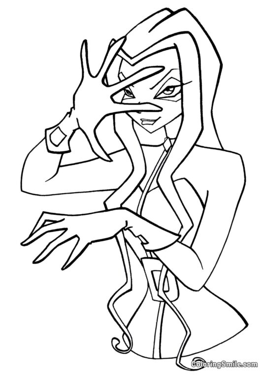 Hexe Darcy - Ausmalbild