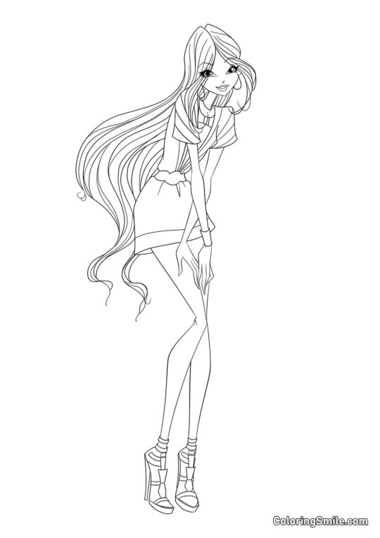 Winx Flora Travelix - Ausmalbild