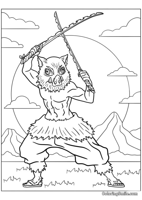 Demon Slayer Inosuke Hashibira - Ausmalbild