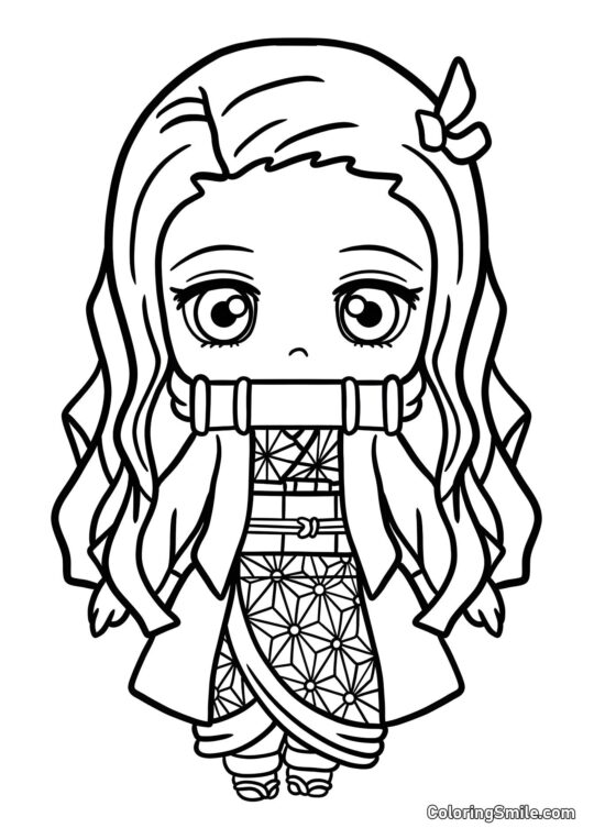 Chibi Nezuko - Ausmalbild