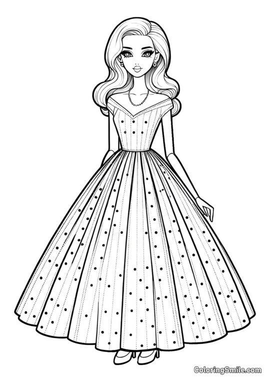 Modepuppe - Ausmalbild