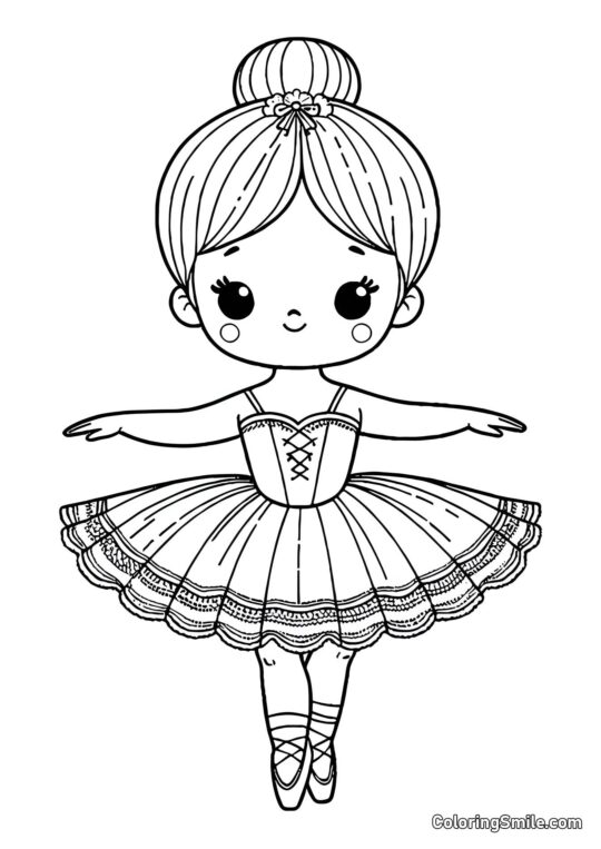 Ballerina Puppe - Ausmalbild