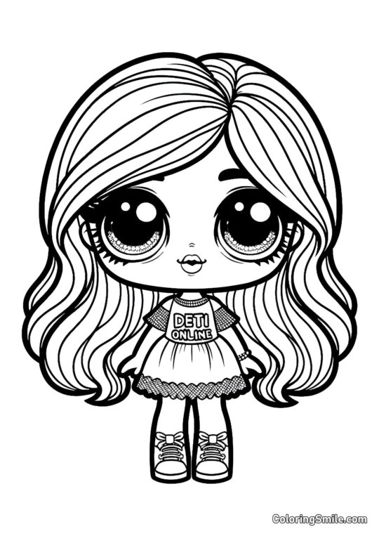 Puppe im LOL OMG Stil - Ausmalbild