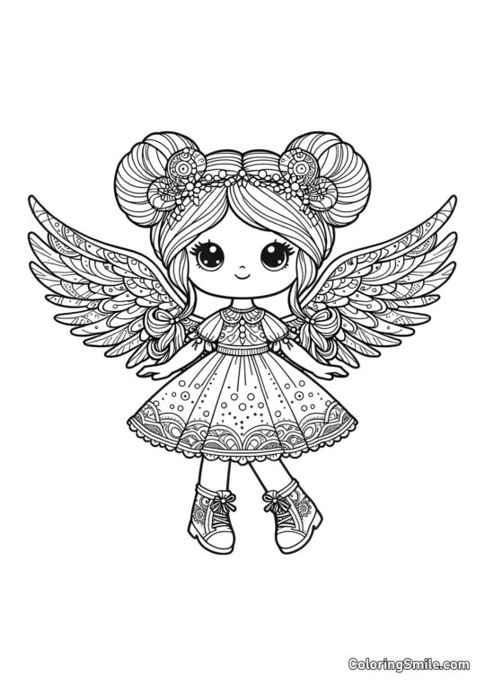 Puppe mit Flügeln - Ausmalbild