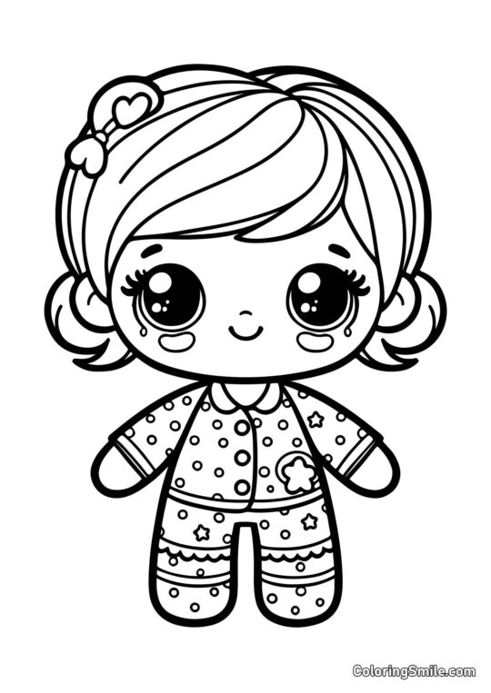 Puppe im Schlafanzug - Ausmalbild