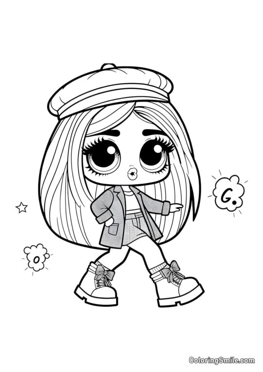 LOL Schulmädchen Puppe - Ausmalbild
