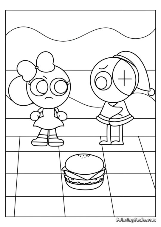 Astro, Poppy und Cheeseburger Astro, Poppy und Cheeseburger - Ausmalbild