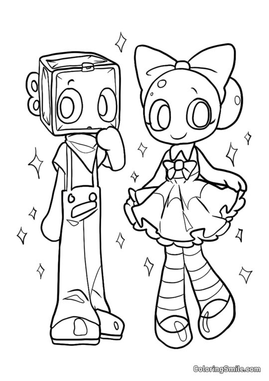 Boxsten und Poppy aus Dendys Welt Boxsten und Poppy aus Dendys Welt - Ausmalbild