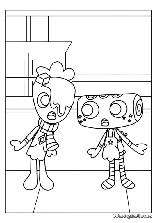 Cosmo und Sprout aus Dendys Welt Cosmo und Sprout aus Dendys Welt - Ausmalbild