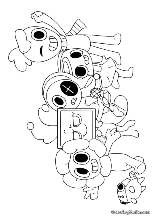 Charaktere aus Dendys Welt Charaktere aus Dendys Welt - Ausmalbild
