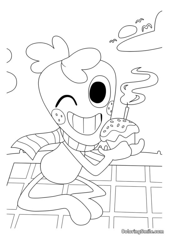 Sprout mit einem Cupcake Sprout mit einem Cupcake - Ausmalbild