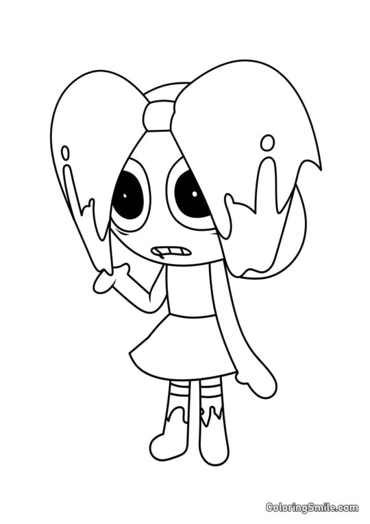 Verdrehte Poppy Verdrehte Poppy - Ausmalbild