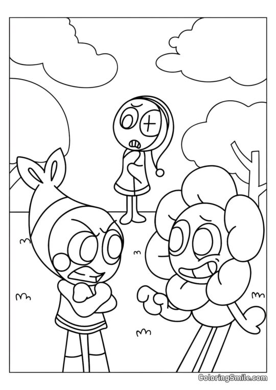 Shrimpo, Dendy und Astro Shrimpo, Dendy und Astro - Ausmalbild