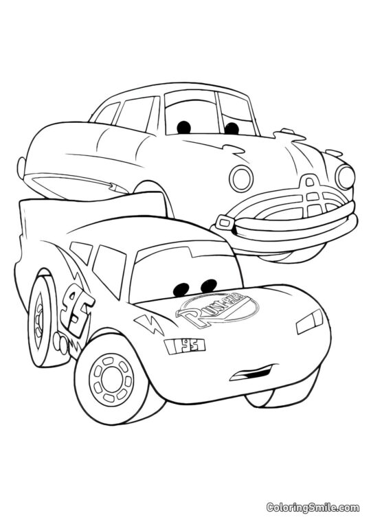 Blitz McQueen und Doc Hudson Blitz McQueen und Doc Hudson - Ausmalbild