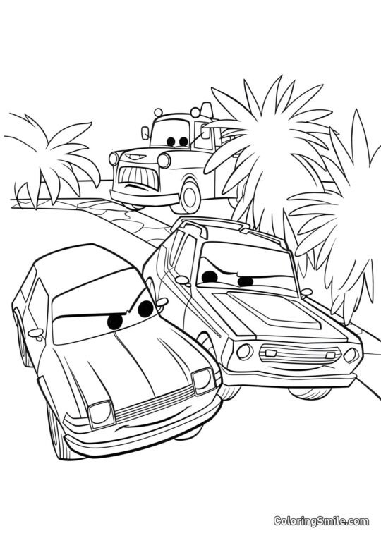 Autos schmieden einen cleveren Plan Autos schmieden einen cleveren Plan - Ausmalbild