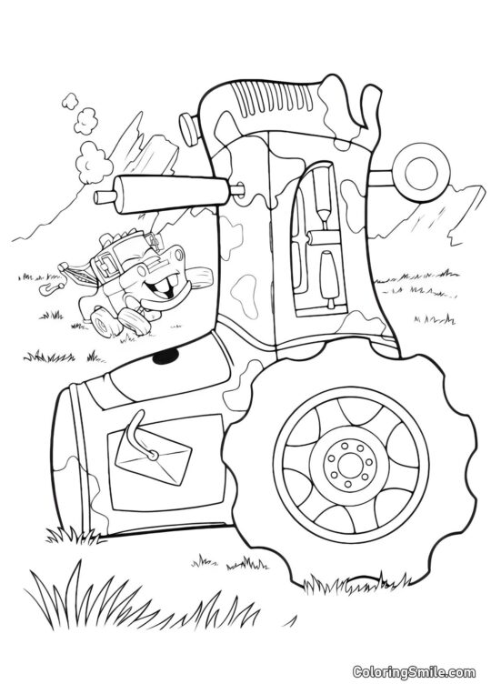 Umgekehrter Traktor Umgekehrter Traktor - Ausmalbild