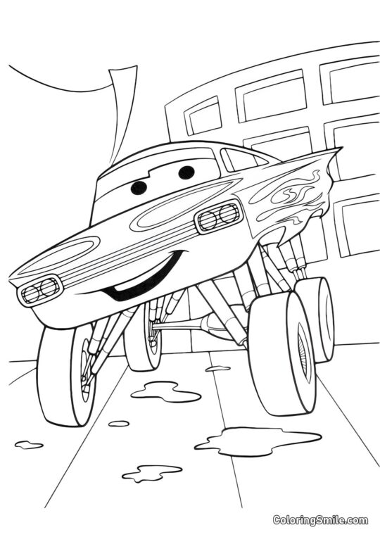 Ramone an der Autowaschanlage Ramone an der Autowaschanlage - Ausmalbild