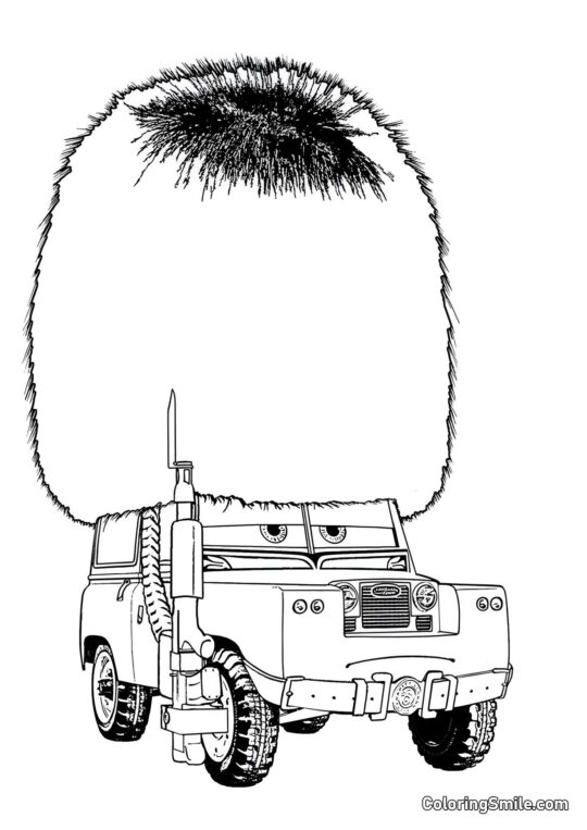 Auto mit einem lustigen Hut Auto mit einem lustigen Hut - Ausmalbild