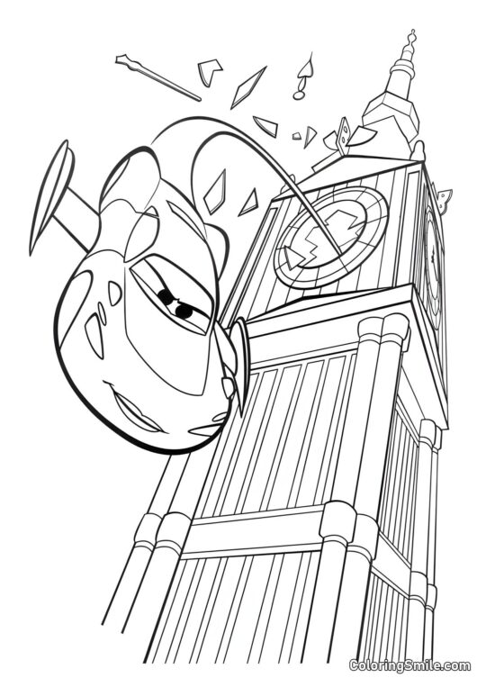 Autos im Flug Autos im Flug - Ausmalbild