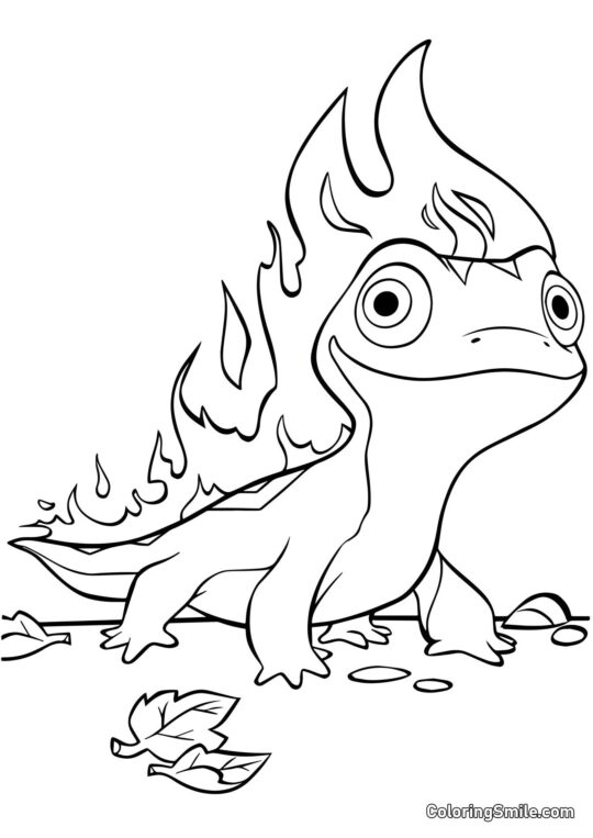 Bruni – Feuergeist - Ausmalbild