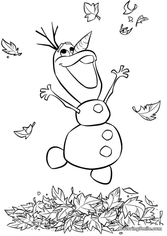 Glücklicher Schneemann Olaf - Ausmalbild