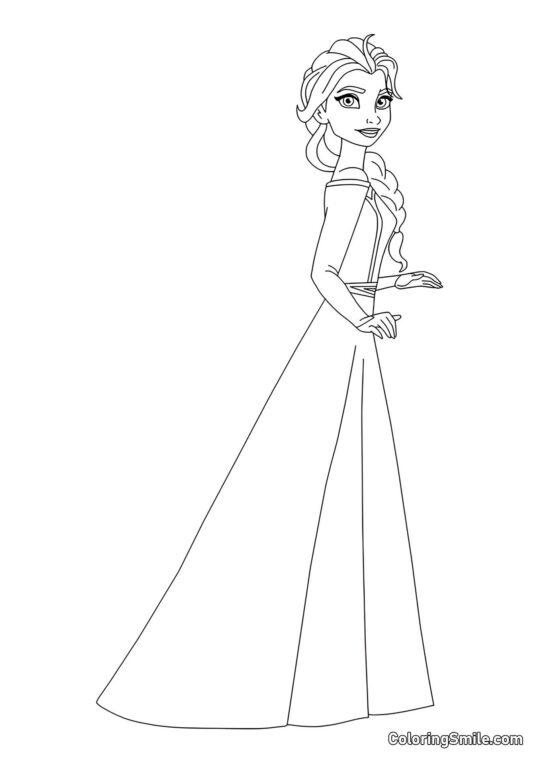 Elsa in voller Höhe - Ausmalbild