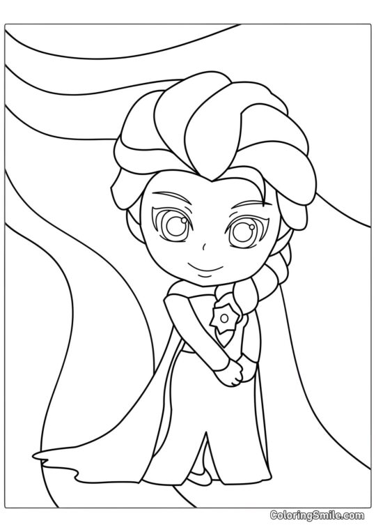 Disney Chibi Elsa - Ausmalbild