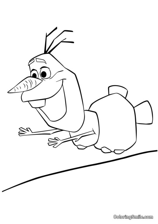 Olaf im Flug - Ausmalbild