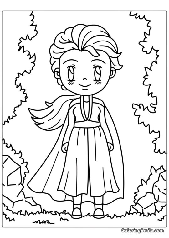 Kawaii Elsa - Ausmalbild