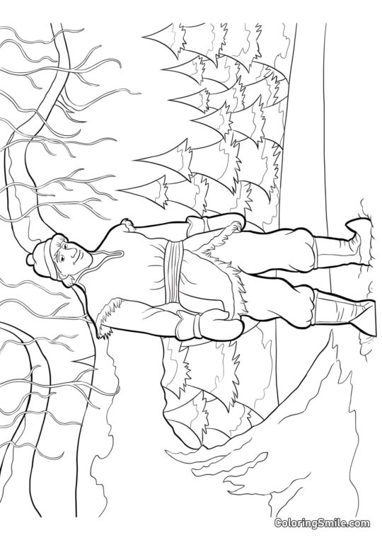 Kristoff im Wald - Ausmalbild